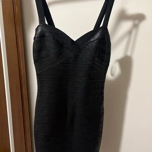 Herve Leger Paris S bandage black foil dress brand new with tags